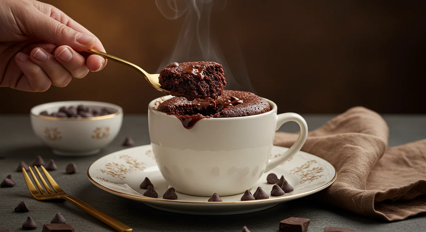 1-point chocolate mug cake in white ceramic mug – WW dessert